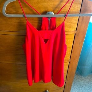 💋❤️EXPRESS women’s M strappy dressy tank, red, zippered back, worn once